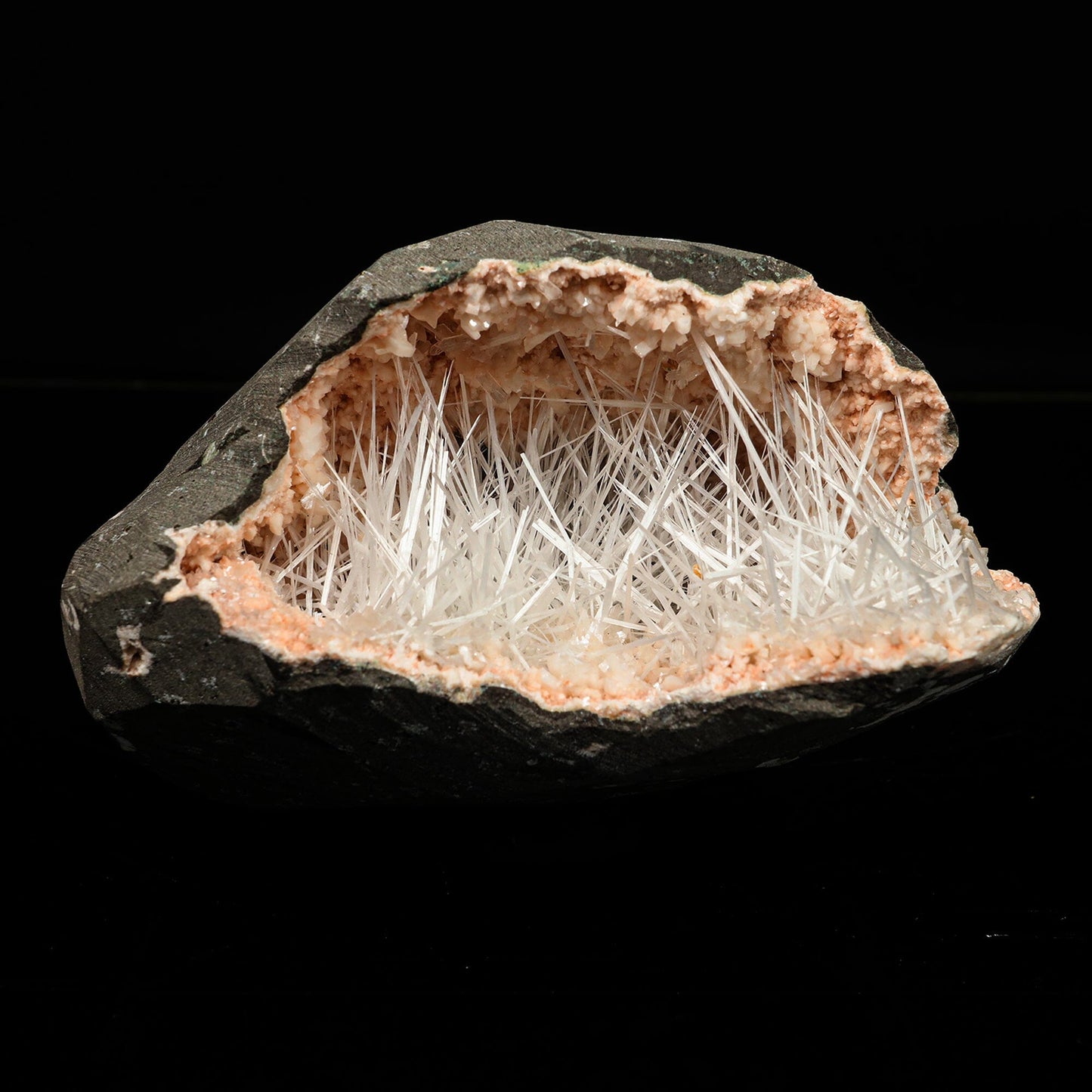 Scolecite Spray in Heulandite Geode Natural Mineral Specimen # B 6764 Scoleccite Superb Minerals 