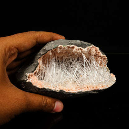 Scolecite Spray in Heulandite Geode Natural Mineral Specimen # B 6764 Scoleccite Superb Minerals 