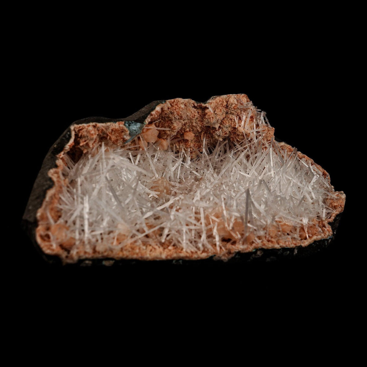 Scolecite Sprays Inside Heulandite Geode Natural Mineral Specimen # B…  https://www.superbminerals.us/products/scolecite-sprays-inside-heulandite-geode-natural-mineral-specimen-b-5071  Features: A big, free-standing Geode bordered with peach-colored