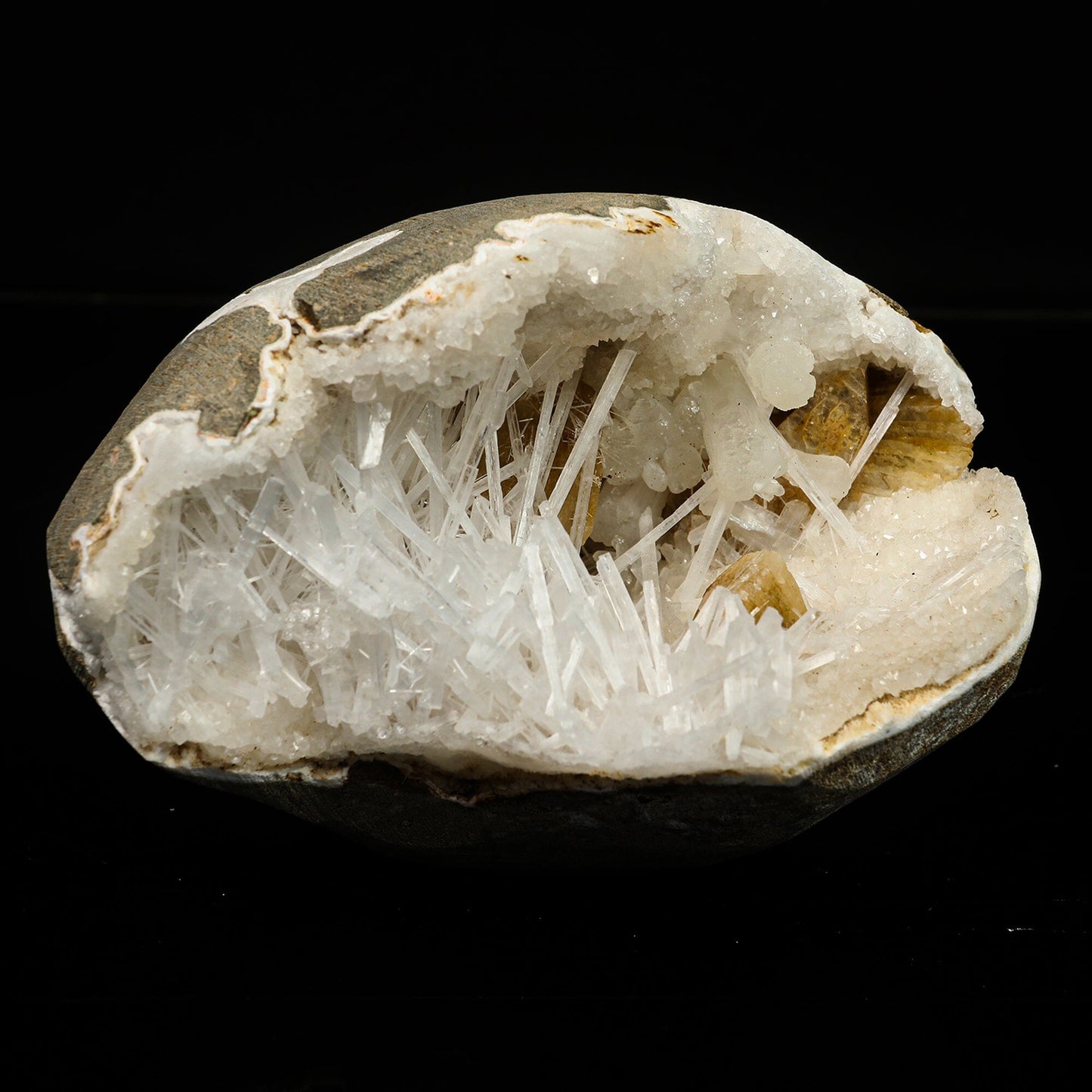 Scolecite with Heulandite in Geode Natural Mineral Specimen # B 6766 Scoleccite Superb Minerals 