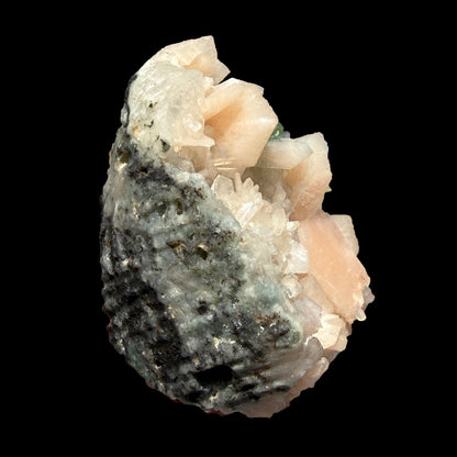 Sharp Terminated Green Apophyllite with Peach Stilbite on Chalcedony Matrix – Rare Zeolite Mineral from Jalgaon,India # DKT92 Apophyllite Superb Minerals 