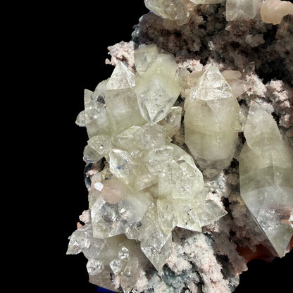 Sharply Terminated Green Apophyllite with Stilbite on Pink Chalcedony Matrix – Zeolite Mineral Specimen from Jalgaon # DKT122 Apophyllite Superb Minerals 
