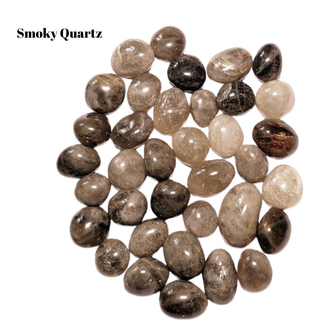 Smoky Quartz Tumbled Stones – 1 lb Bulk Bag | Polished Natural Brown & Gray Quartz Tumble Superb Minerals 