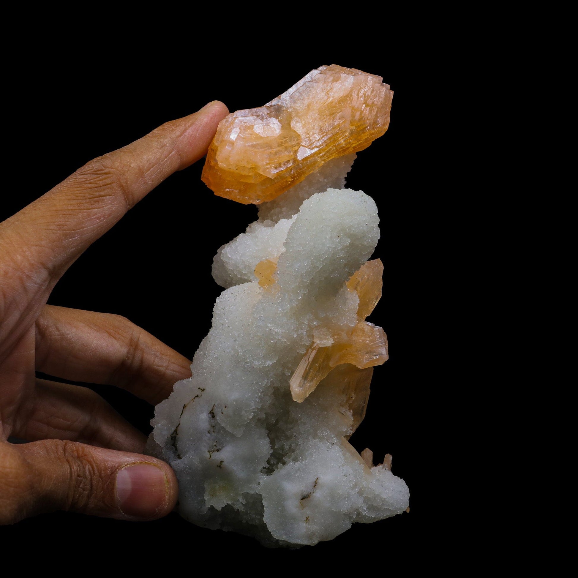 Stilbite With Chalcedony Natural Mineral Specimen # B 6883