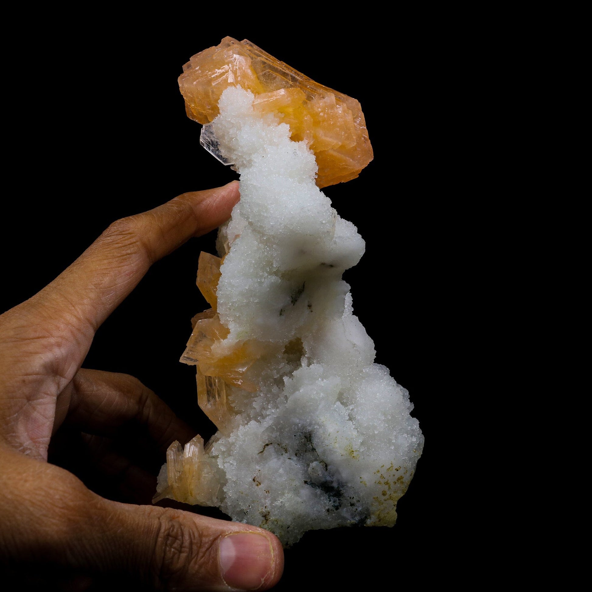 Stilbite With Chalcedony Natural Mineral Specimen # B 6883