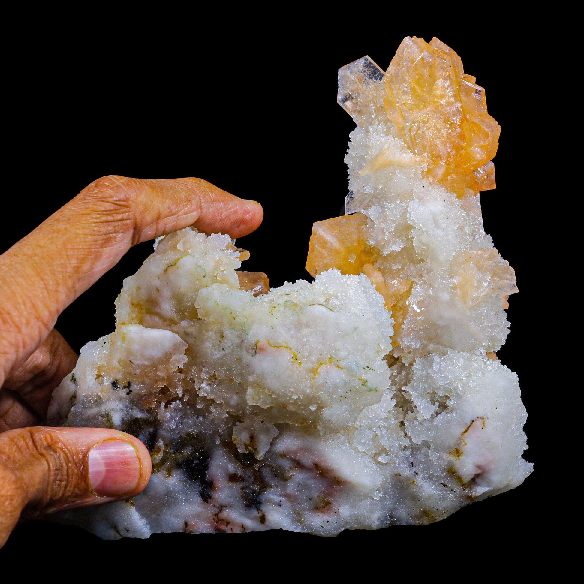 Stilbite With Chalcedony Natural Mineral Specimen # B 6889