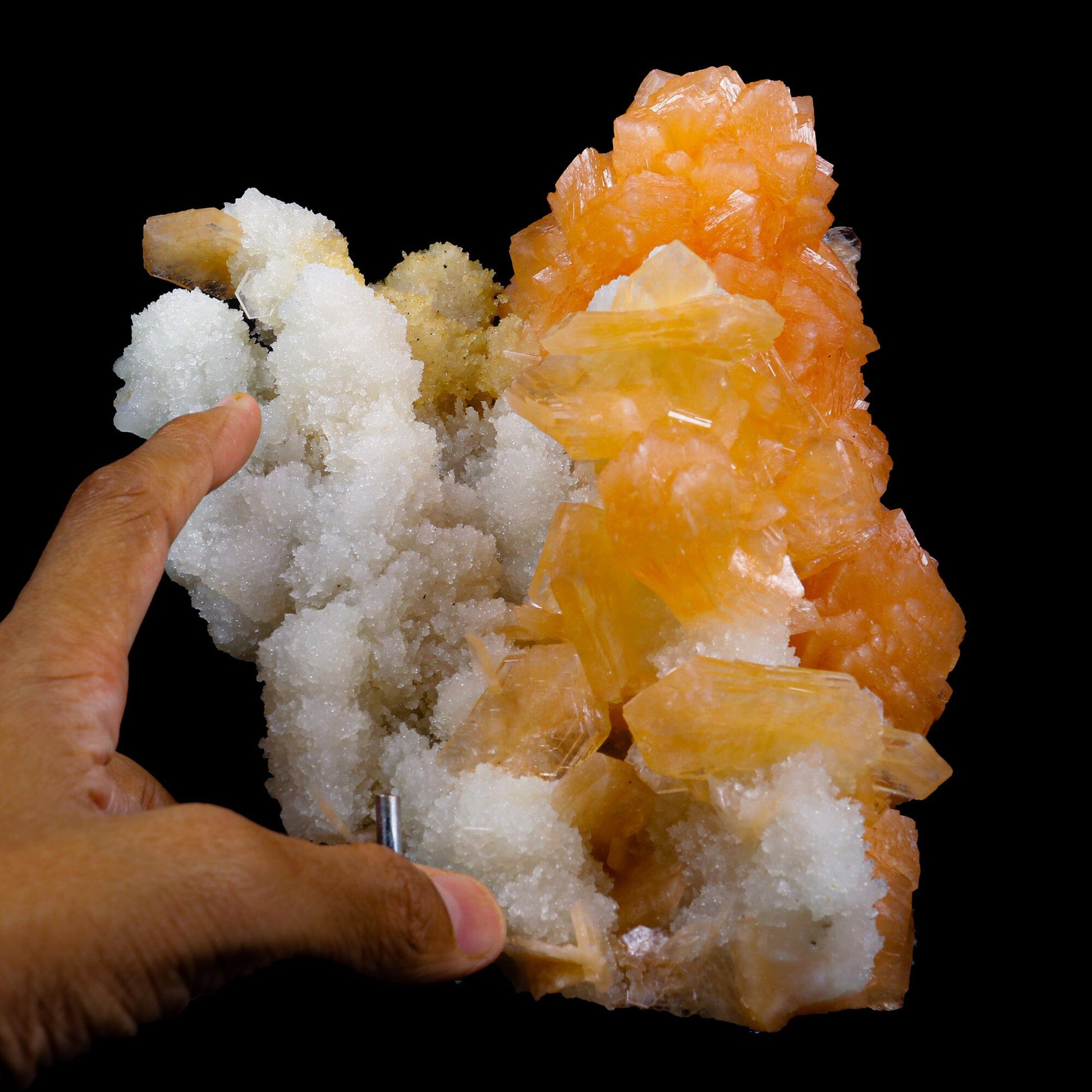 Stilbite With Chalcedony Natural Mineral Specimen # B 6891