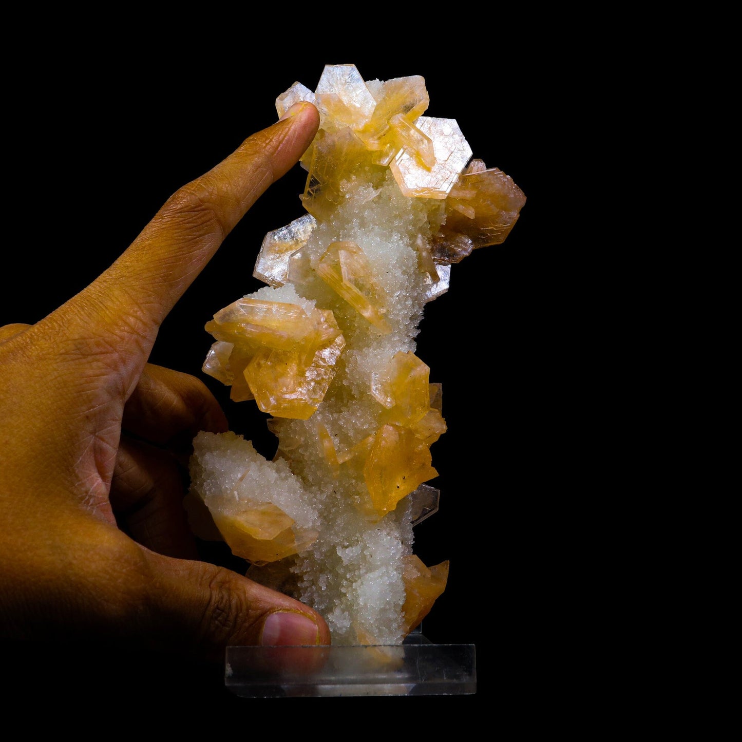 Stilbite With Chalcedony Natural Mineral Specimen # B 6895