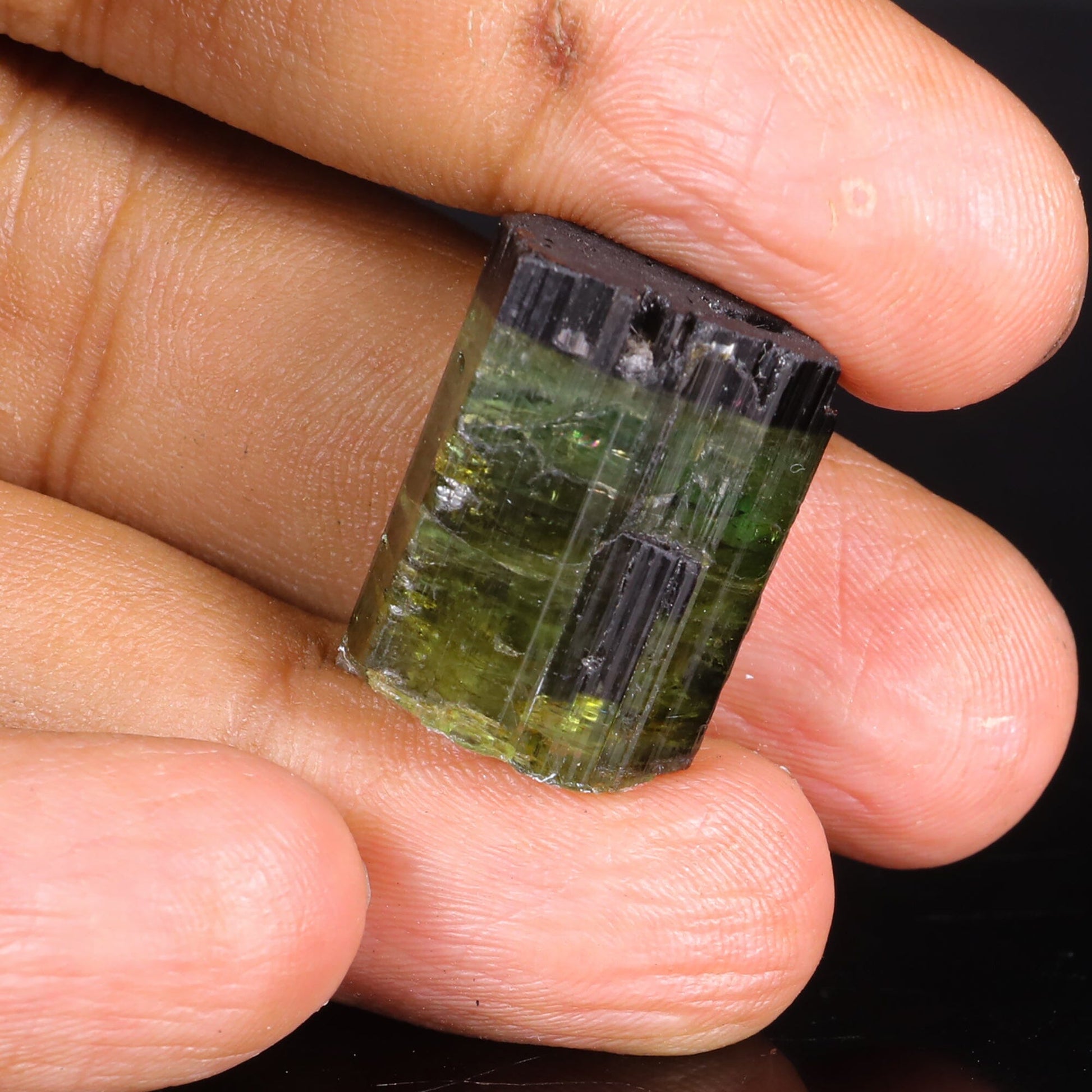 Terminated Deep Green Tourmaline Natural Mineral Specimen # B 6848