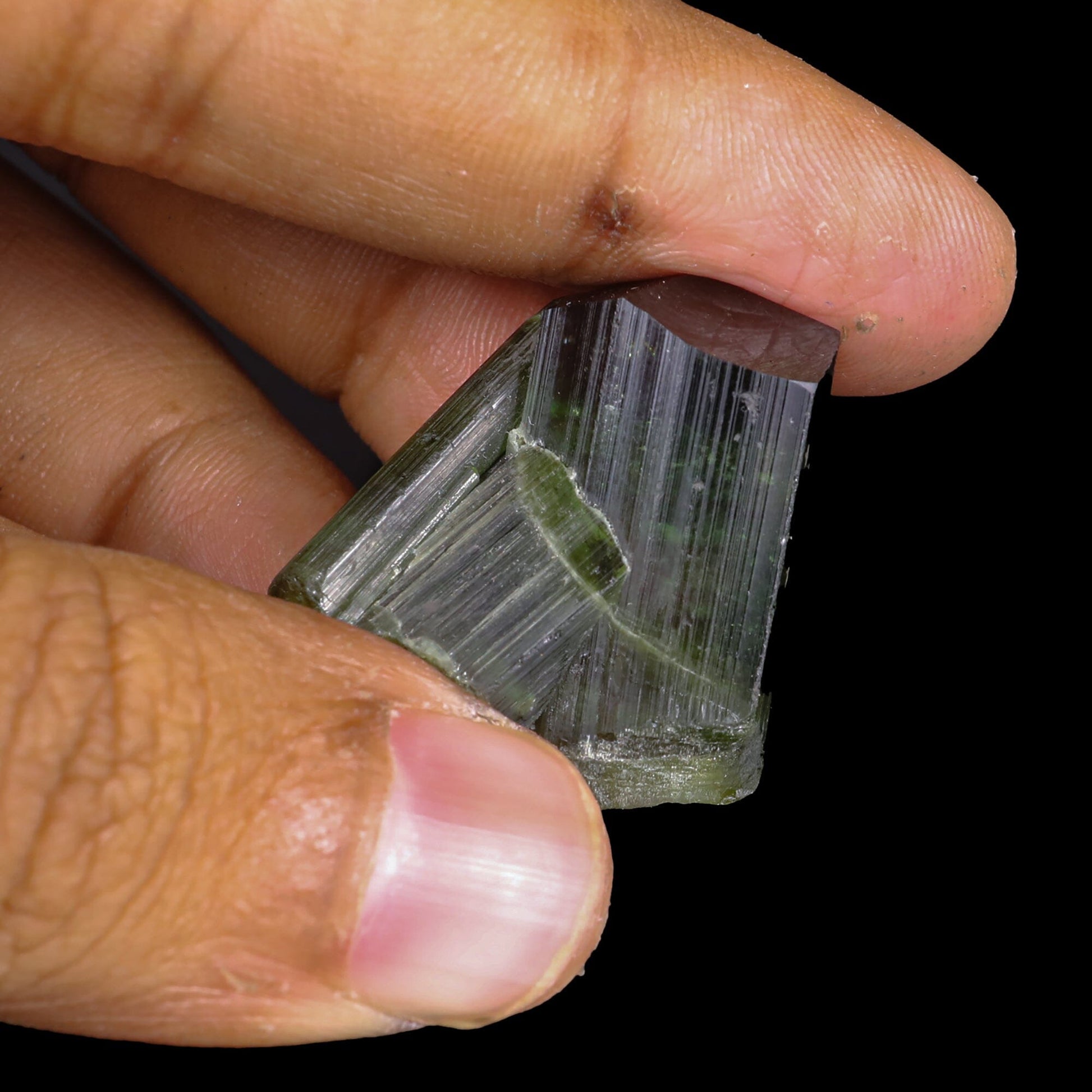 Terminated Deep Green Tourmaline Natural Mineral Specimen # B 6851