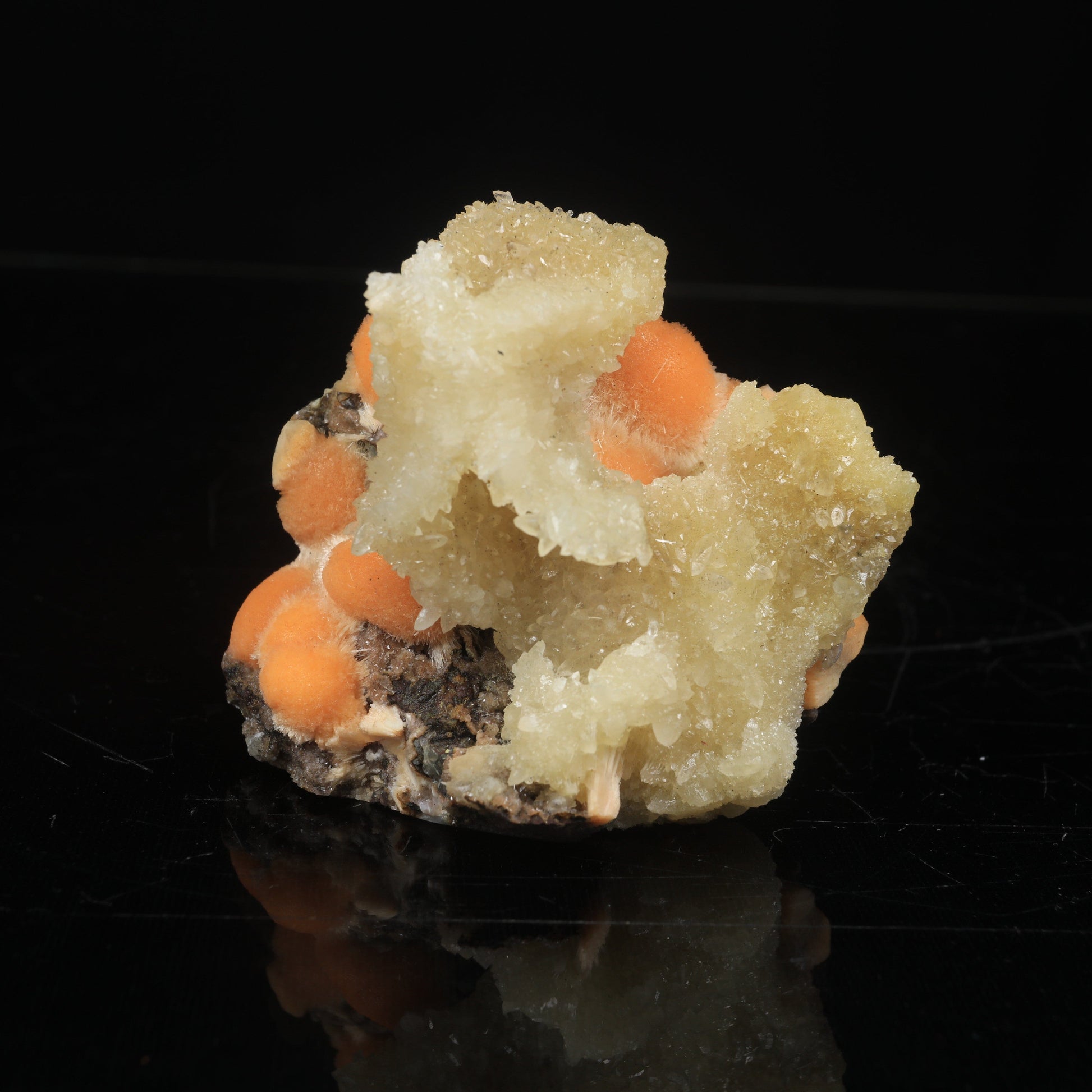 Thomsonite Orange Rare Find with Calcite Natural Mineral Specimen