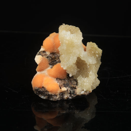 Thomsonite Orange Rare Find with Calcite Natural Mineral Specimen