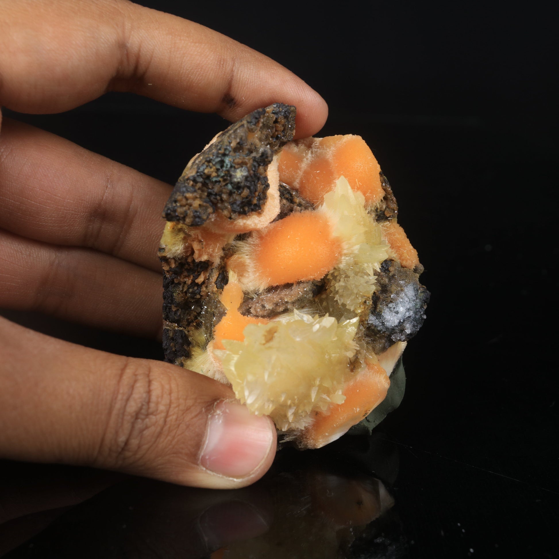 Thomsonite Orange Rare Find with Calcite