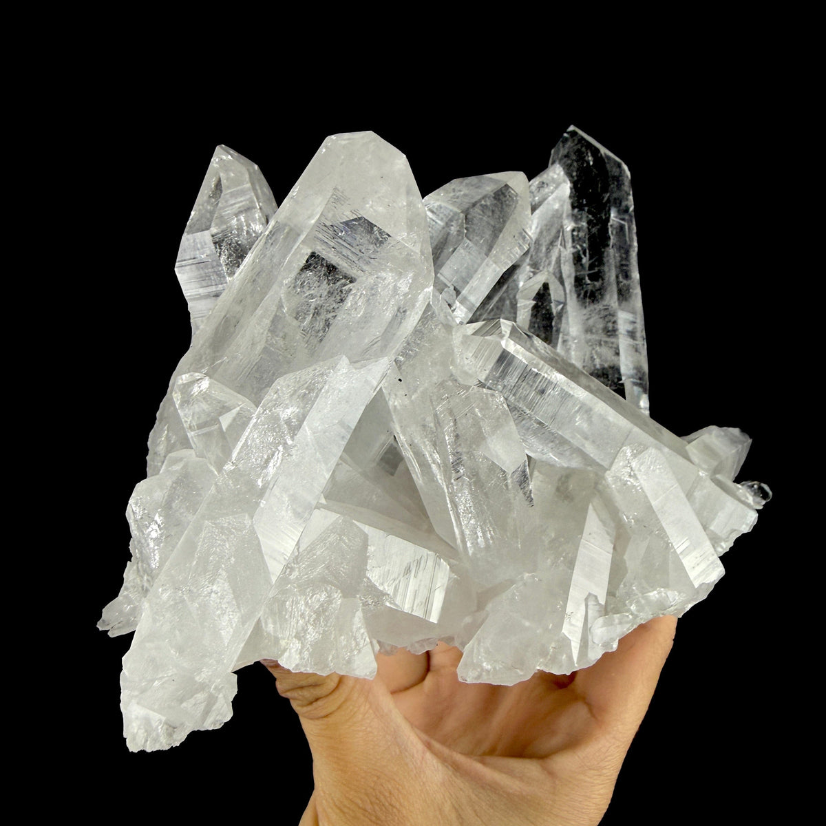 Water-Clear Himalayan Clear Quartz Crystal Cluster - Collector’s Cabinet Specimen from Himachal Pradesh, India # DKT179 Quartz Superb Minerals 