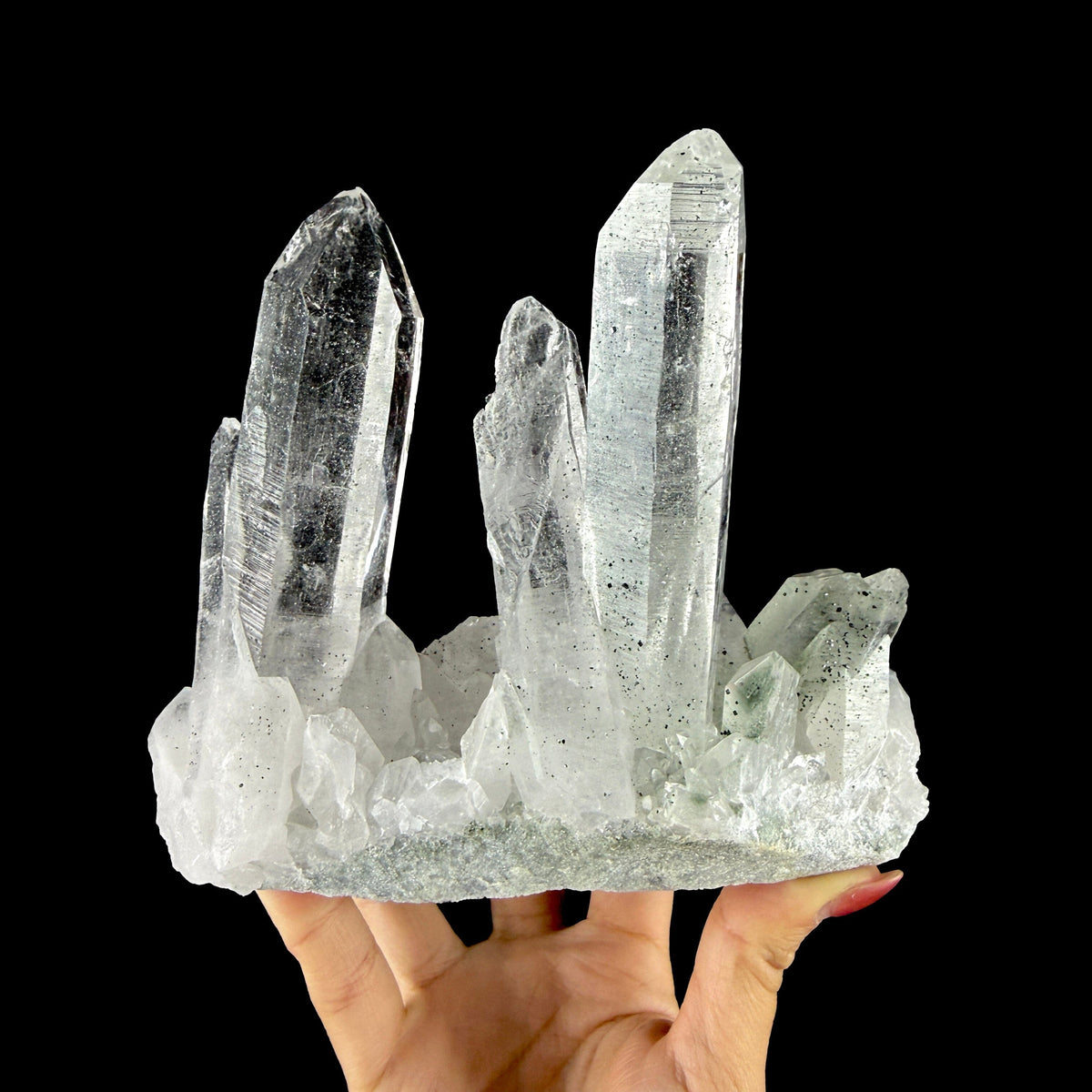 Water-Clear Himalayan Clear Quartz Crystal Cluster - Collector’s Cabinet Specimen from Himachal Pradesh, India # DKT198 Quartz Superb Minerals 