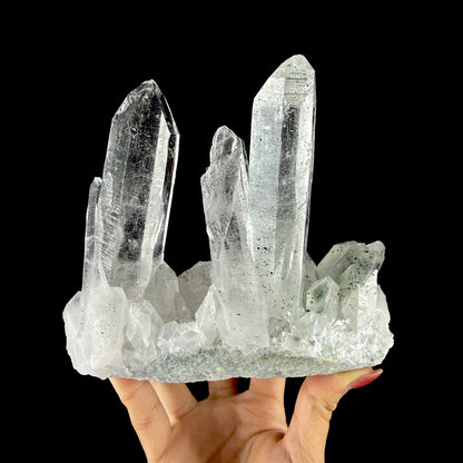 Water-Clear Himalayan Clear Quartz Crystal Cluster - Collector’s Cabinet Specimen from Himachal Pradesh, India # DKT198 Quartz Superb Minerals 
