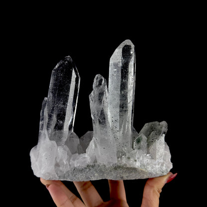 Water-Clear Himalayan Clear Quartz Crystal Cluster - Collector’s Cabinet Specimen from Himachal Pradesh, India # DKT198 Quartz Superb Minerals 