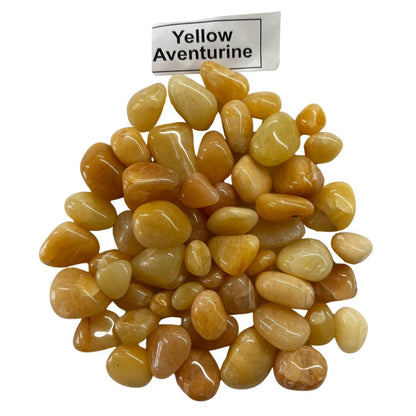 Yellow Aventurine Tumbled Stones – 1 lb Bulk Bag | Polished Golden Yellow Aventurine Tumble Superb Minerals 