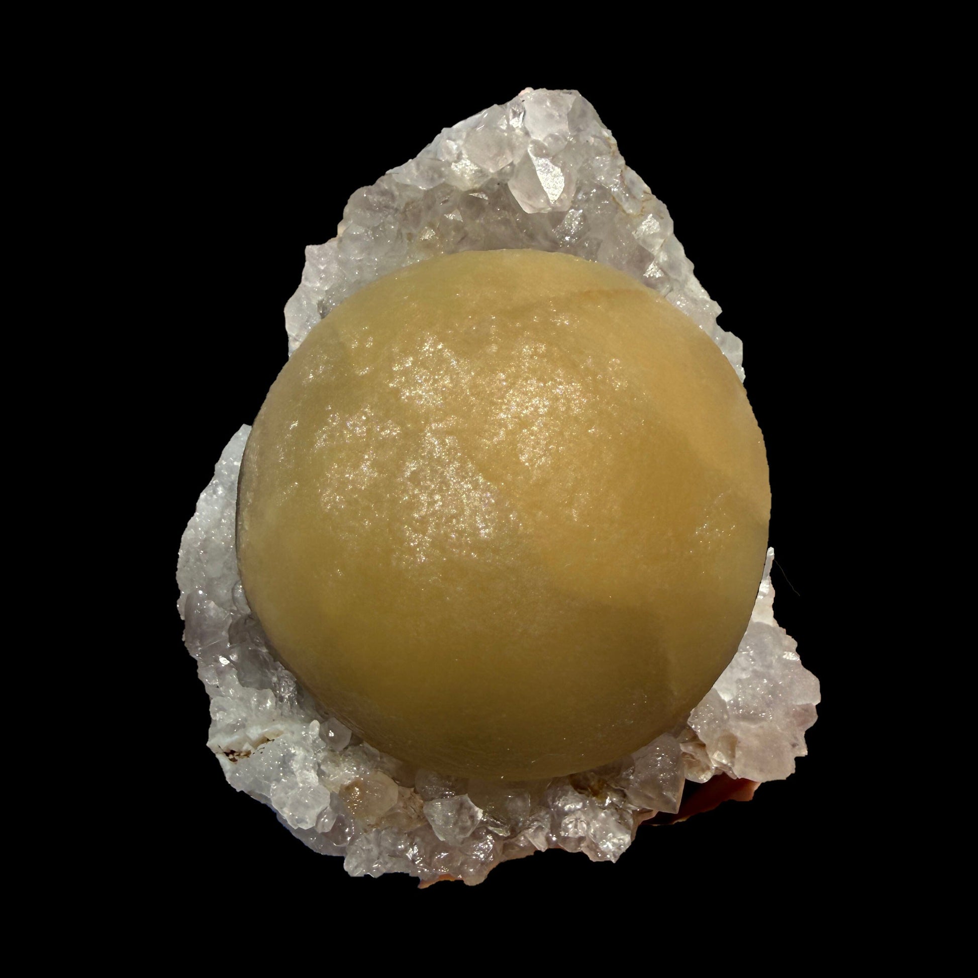 Yellow Botryoidal Fluorite on Amethyst Matrix – Indian Mineral Specimen from Madhya Pradesh # B DKT135 Fluorite Superb Minerals 