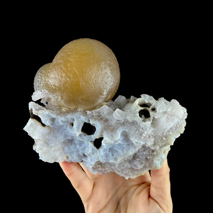 Yellow Botryoidal Fluorite on Amethyst Matrix – Indian Mineral Specimen from Madhya Pradesh # DKT194 Fluorite Superb Minerals 