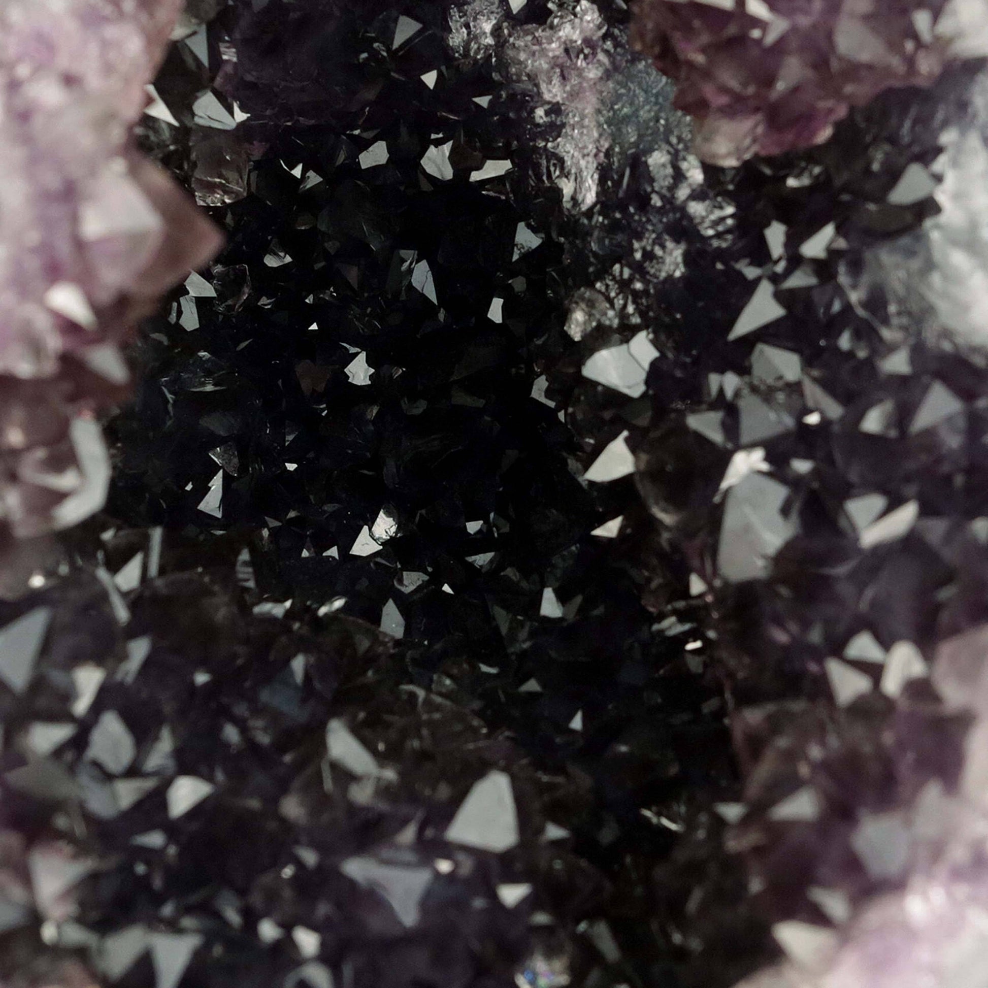 Amethyst Dark Purple Crystals Geode Natural Mineral Specimen # B 4645  https://www.superbminerals.us/products/amethyst-dark-purple-crystals-geode-natural-mineral-specimen-b-4645  Features: A Geode encrusted with beautiful, transparent Amethyst Quartz crystals in deep purple. Amethyst's vivid purple is unlike anything else on the market, and this piece is no exception. Aesthetic, with excellent colour and shine, and at a great price. It is in good shape. Primary Mineral(s): Amethyst