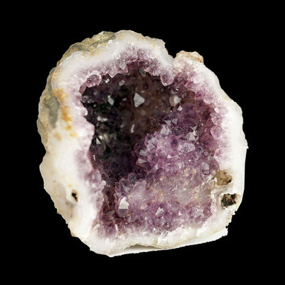 Amethyst purple cluster Natural Mineral Specimen # B 3666  https://www.superbminerals.us/products/amethyst-purple-cluster-natural-mineral-specimen-b-3666  Features A Geode lined with lustrous, translucent, deep purple Amethyst Quartz crystals. The intense purple found in India Amethyst is unlike anything else available, and this piece is no exception. Very aesthetic with amazing color and luster, and a great value. In excellent condition. Primary Mineral(s): Amethyst