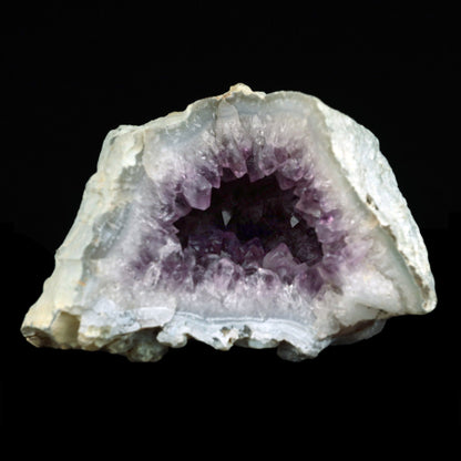 Amethyst Purple Crystals Geode (2 Halves ) Natural Mineral Specimen #…  https://www.superbminerals.us/products/amethyst-purple-crystals-geode-2-halves-natural-mineral-specimen-b-4923  Features: Two pieces of an Amethyst Geode are highlighted in this incredibly attractive pendant. The Amethyst crystals are atop layers of clear, dark/blue Chalcedony, which are themselves on layers of clear, dark/blue Chalcedony. The tone, sheen, and distinctiveness are fantastic. It's also eye-catching to see two