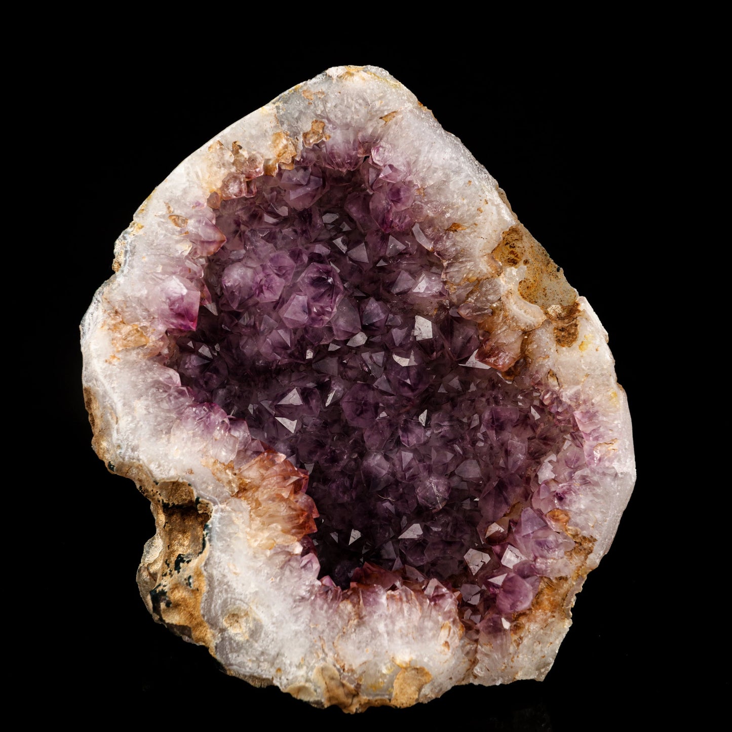 Amethyst Sparkling Crystals Geode in Half Self Standing Natural Mineral Specimen # B 6276 Amethyst Superb Minerals 