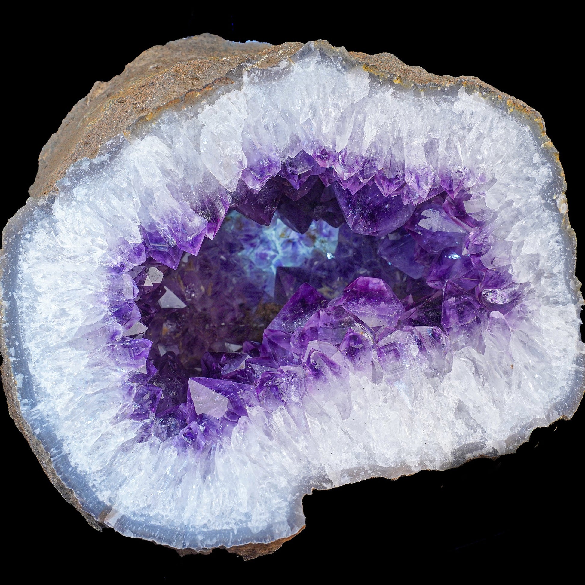 Amethyst Sparkling Crystals Geode in two Half's Natural Mineral Specimen # B 6115 Amethyst Superb Minerals 