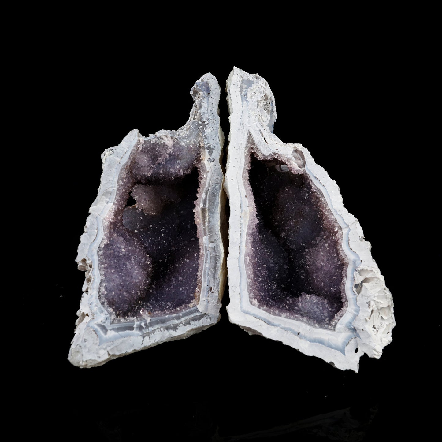 Amethyst Sparkling Crystals Geode in two Half's Natural Mineral Specimen # B 6364 Amethyst Superb Minerals 