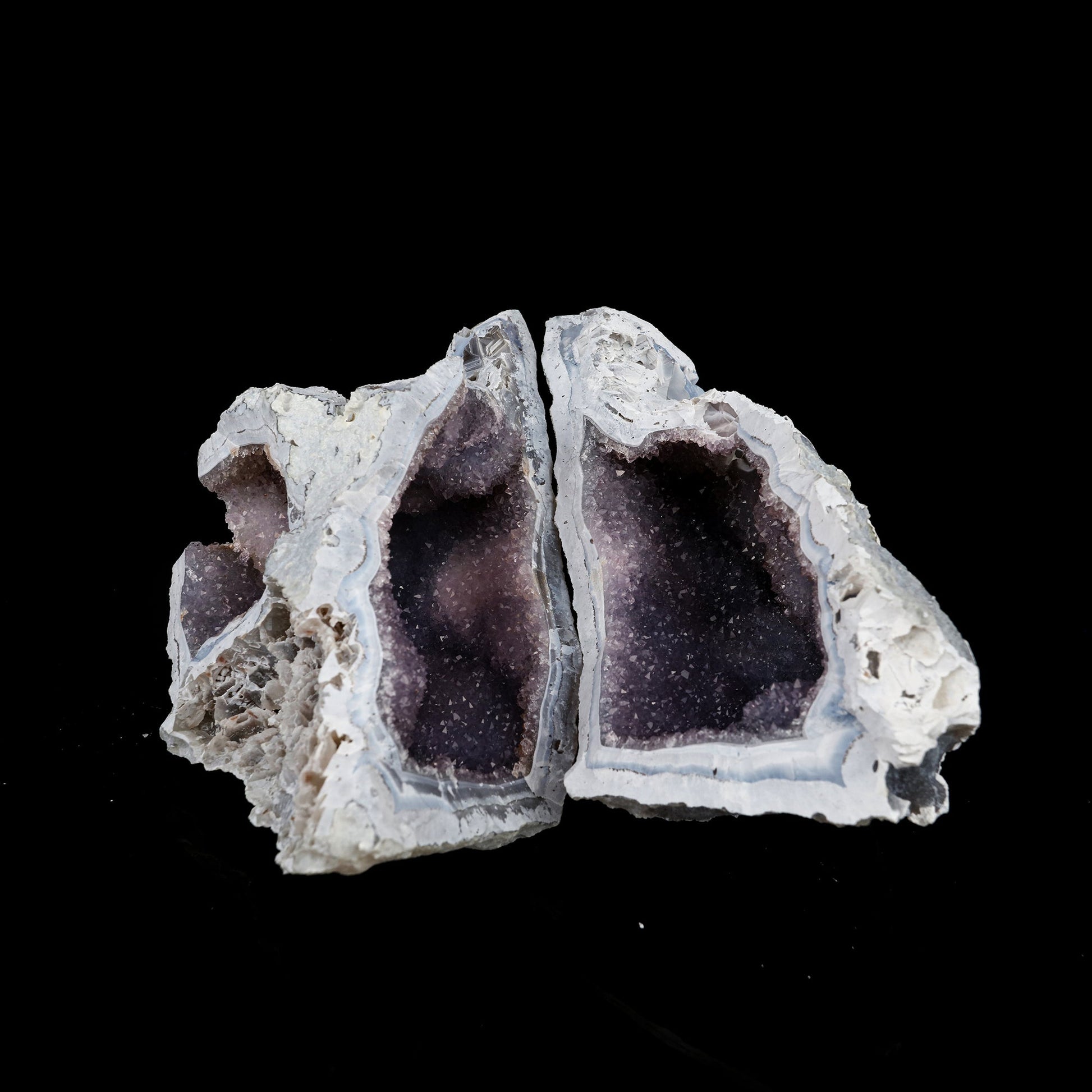 Amethyst Sparkling Crystals Geode in two Half's Natural Mineral Specimen # B 6364 Amethyst Superb Minerals 