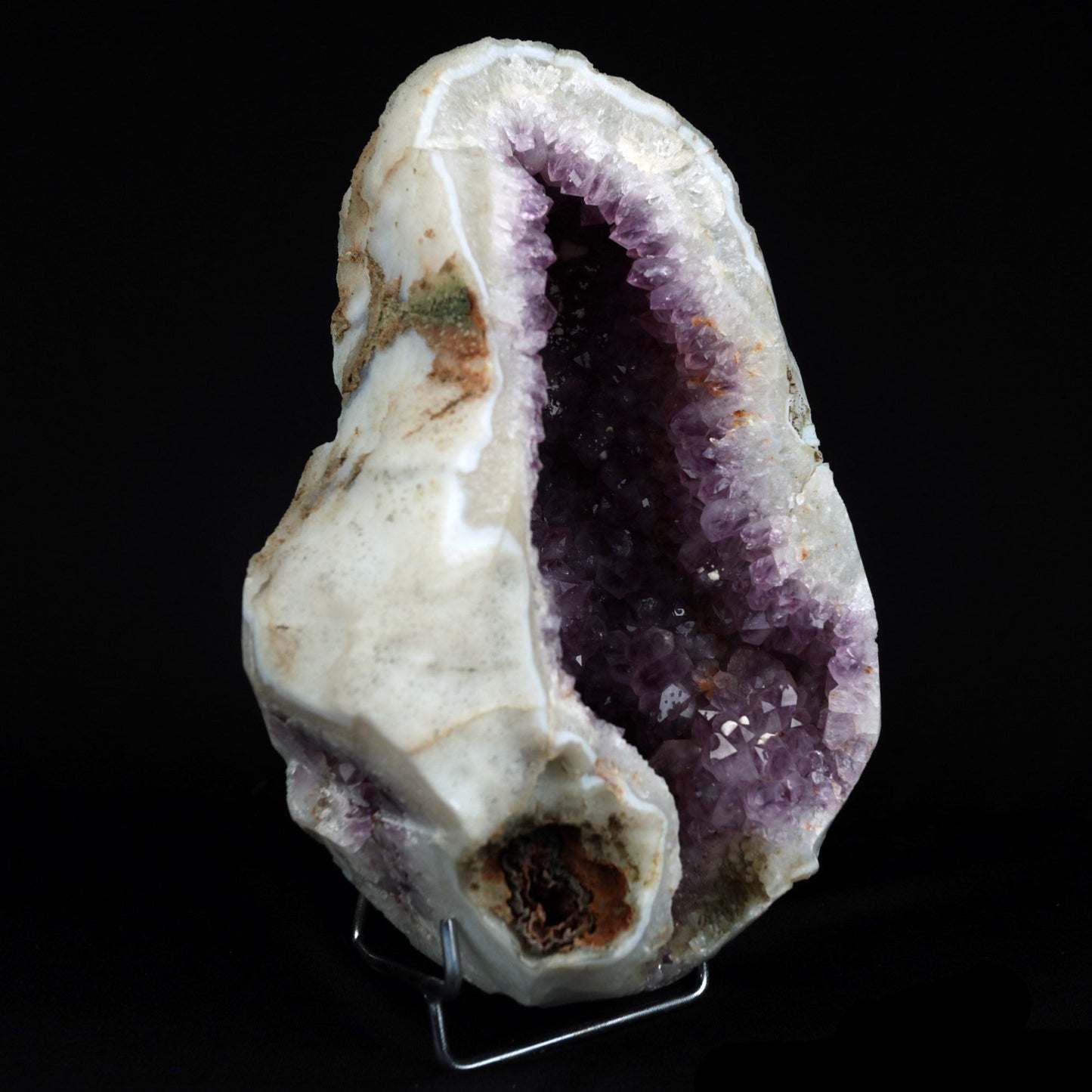 Amethyst Sparkling Geode (repaired) Natural Mineral Specimen # B 4922  https://www.superbminerals.us/products/amethyst-sparkling-geode-repaired-natural-mineral-specimen-b-4922  Features: A Geode decorated with rich purple Amethyst Quartz crystals that are translucent. The rich purple of amethyst is unlike any other gemstone, and this piece is no exception. Aesthetic, with wonderful colour and sheen, and at an affordable price. It's in good condition. Primary Mineral(s): Amethyst