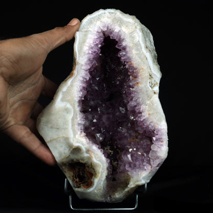 Amethyst Sparkling Geode (repaired) Natural Mineral Specimen # B 4922  https://www.superbminerals.us/products/amethyst-sparkling-geode-repaired-natural-mineral-specimen-b-4922  Features: A Geode decorated with rich purple Amethyst Quartz crystals that are translucent. The rich purple of amethyst is unlike any other gemstone, and this piece is no exception. Aesthetic, with wonderful colour and sheen, and at an affordable price. It's in good condition. Primary Mineral(s): Amethyst