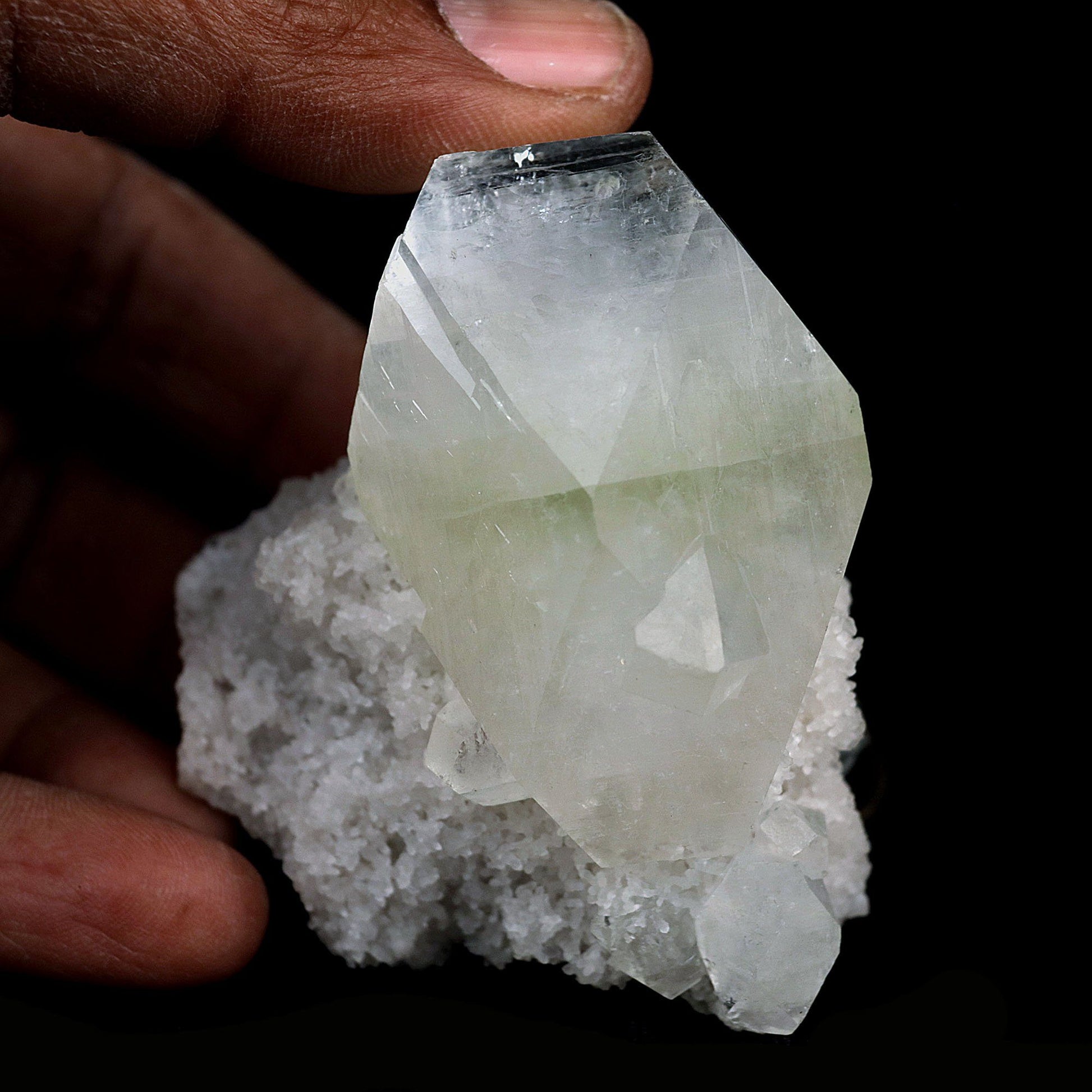 Apophylite Cube on Chalcedony Natural Mineral # B 4123 Apophyllite Superb Minerals 