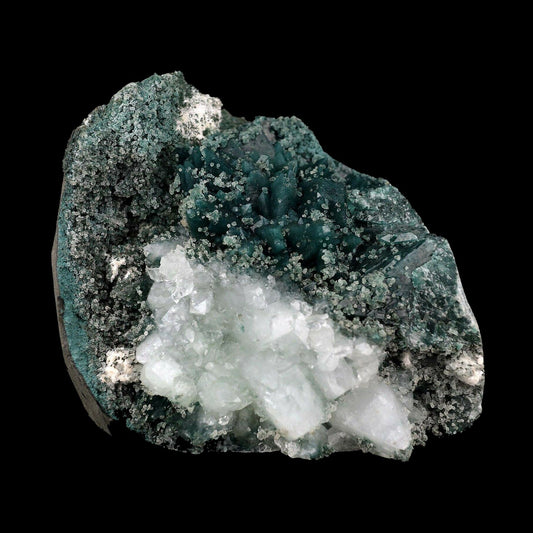 Apophyllilte Marshy Crystal with Chalcedony Natural Mineral Specimen #…  https://www.superbminerals.us/products/apophyllilte-marshy-crystal-with-chalcedony-natural-mineral-specimen-b-3679  FeaturesDark forest green from the copious amount of Celadonite within. The robust parent Apophyllite crystal that hosts the Celadonite inclusions is actually a series of tightly intergrown, larger crystals accompanied by numerous smaller Apophyllite crystals that are clustered on some of the faces or along the