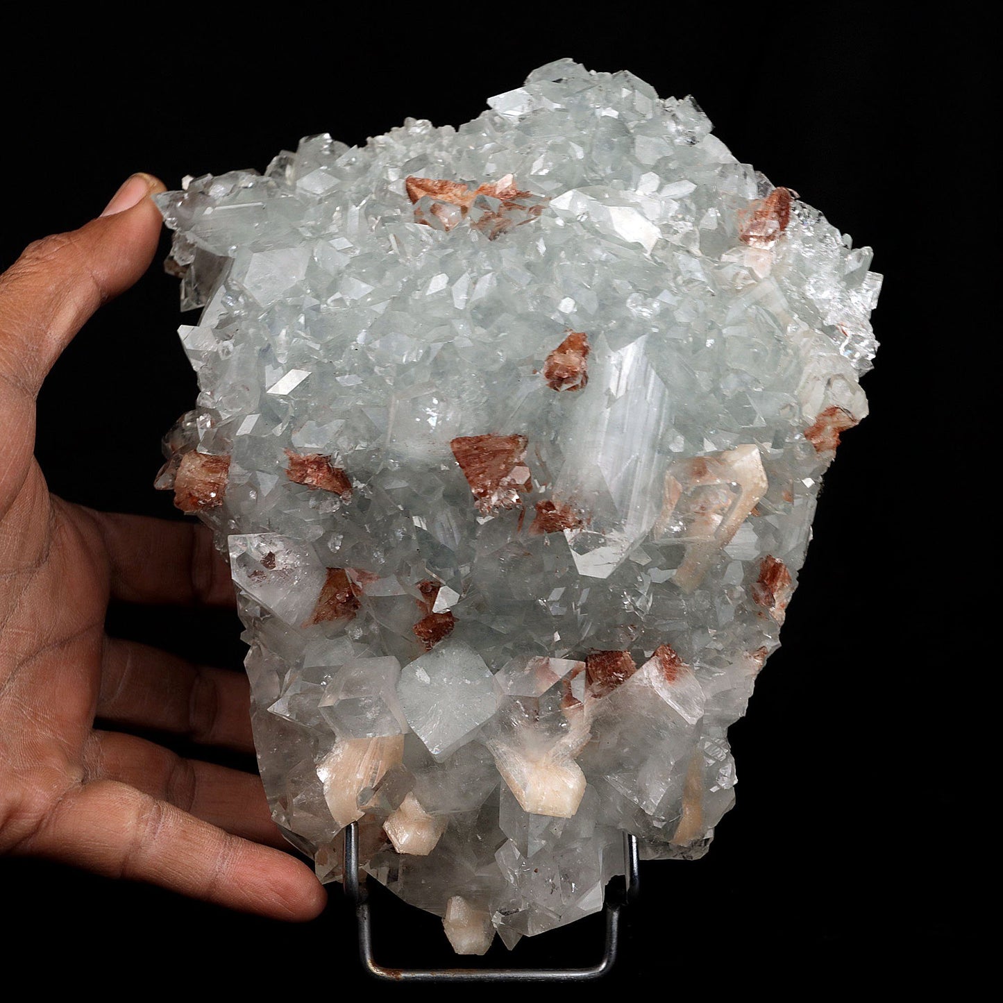 Apophyllite crystal with Stilbite & Heulandite Natural Mineral Specime…  https://www.superbminerals.us/products/apophyllite-crystal-with-stilbite-heulandite-natural-mineral-specimen-b-3721  Features:This large plate is covered with exceptional Stilbite and Apophyllite crystals. The contrast between the pearly Stilbite and the glassy, transparent Apophyllite crystals is eye-catching, and the entire piece sparkles. A great piece, no damage. Primary Mineral(s): Apophyllite Secondary Mineral(s): Stilbite