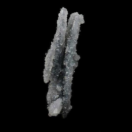 Apophyllite Crystals on Sparkling MM Quartz Stalactite Natural Mineral…  https://www.superbminerals.us/products/apophyllite-crystals-on-sparkling-mm-quartz-stalactite-natural-mineral-specimen-b-5158  Features: Apophyllite crystals, which are very glassy, gem-like, and colourless, form a remarkable and exquisite stalactite from Jalgaon.The gemmy, pyramidal crystals are water-clear to translucent, and some are doubly terminated, including the largest compound crystal.The crystals project in all directions