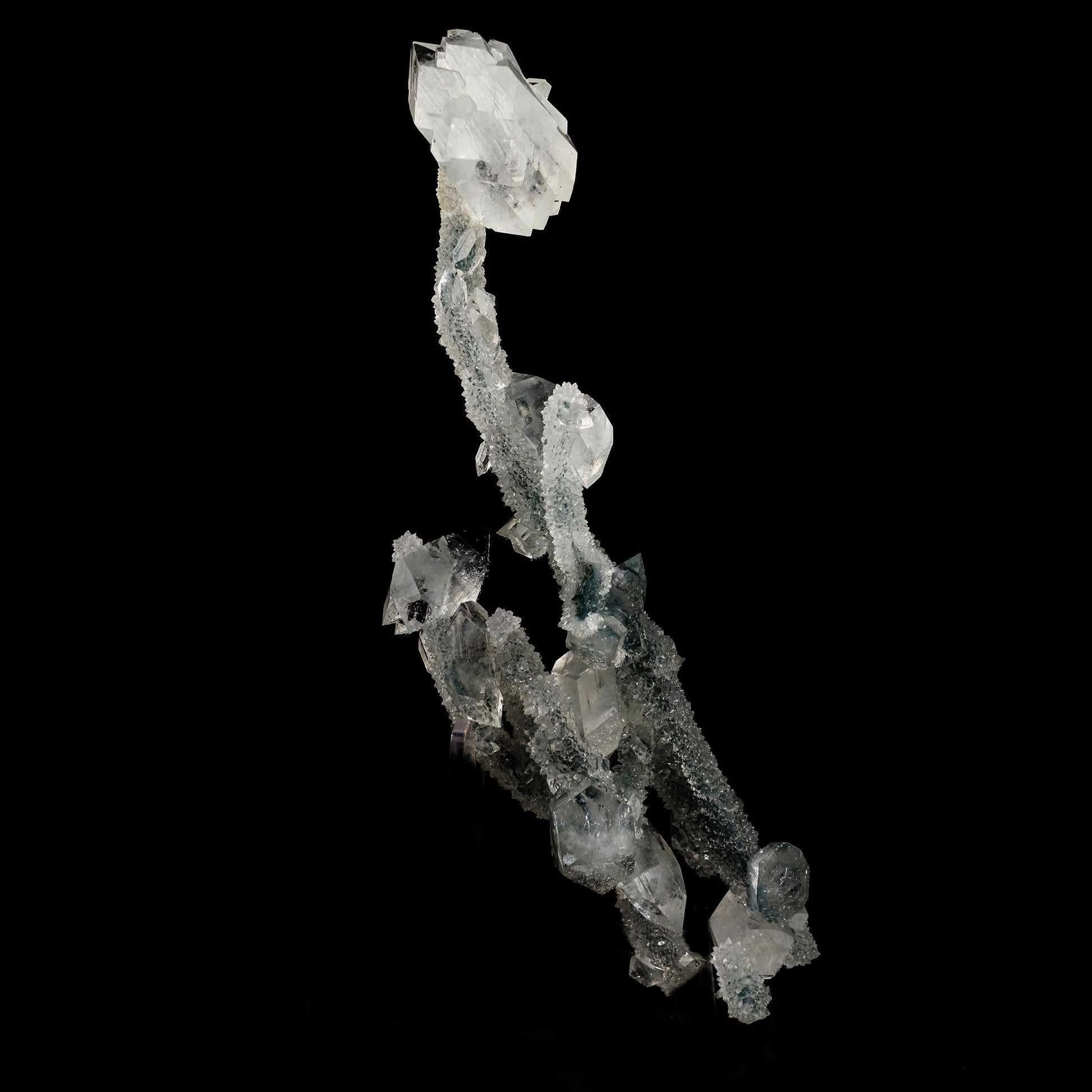Apophyllite Crystals on Sparkling MM Quartz Stalactite Natural Mineral Specimen # B 6079 Apophyllite Superb Minerals 
