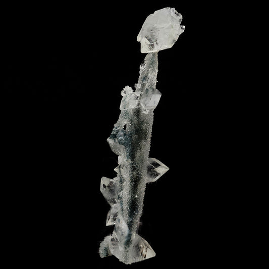 Apophyllite Crystals on Sparkling MM Quartz Stalactite Natural Mineral Specimen # B 6079 Apophyllite Superb Minerals 