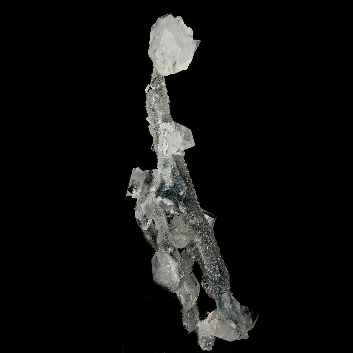 Apophyllite Crystals on Sparkling MM Quartz Stalactite Natural Mineral Specimen # B 6079 Apophyllite Superb Minerals 