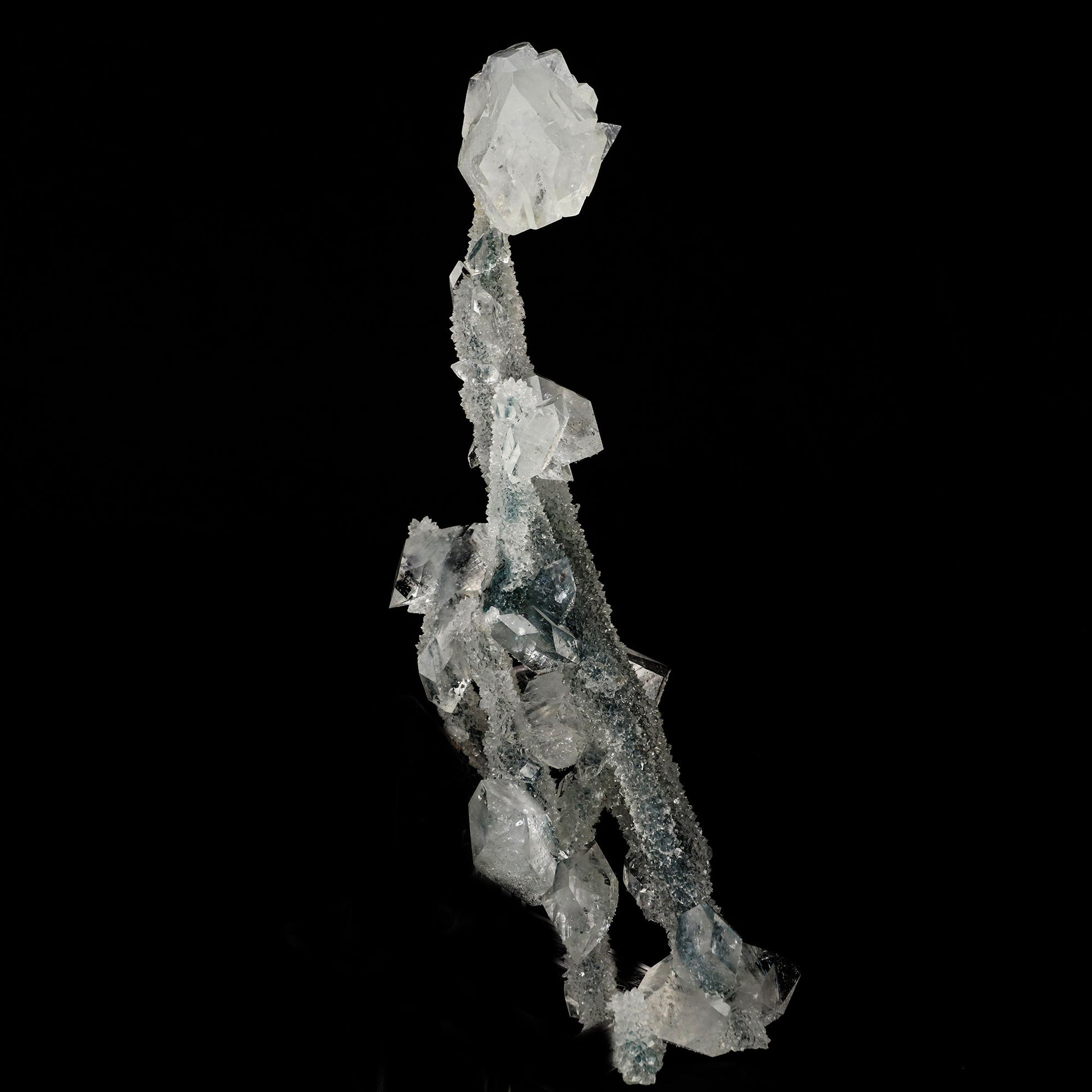 Apophyllite Crystals on Sparkling MM Quartz Stalactite Natural Mineral Specimen # B 6079 Apophyllite Superb Minerals 
