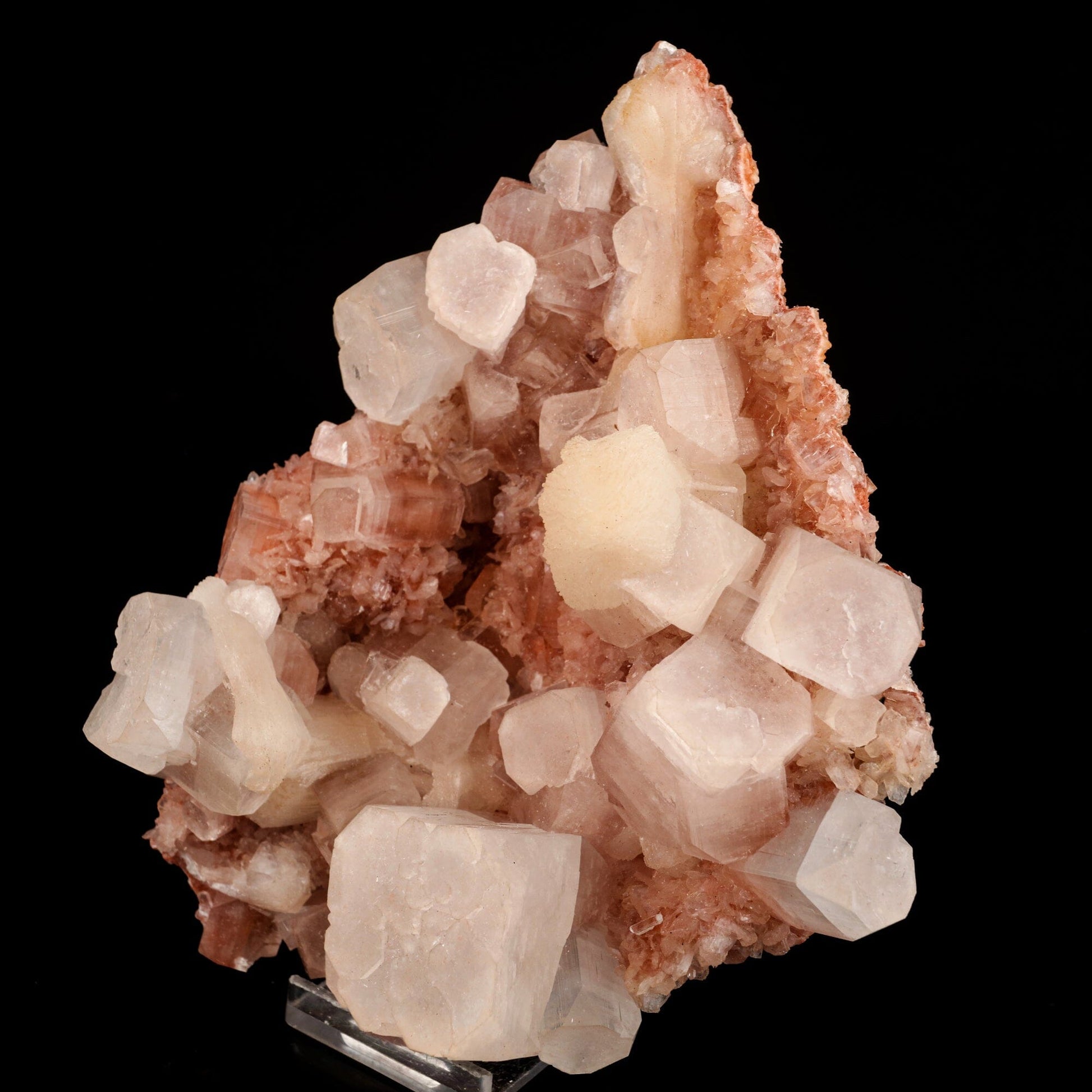 Apophyllite Cube with pink Stilbite Natural Mineral Specimen # B 6572 Apophyllite Superb Minerals 