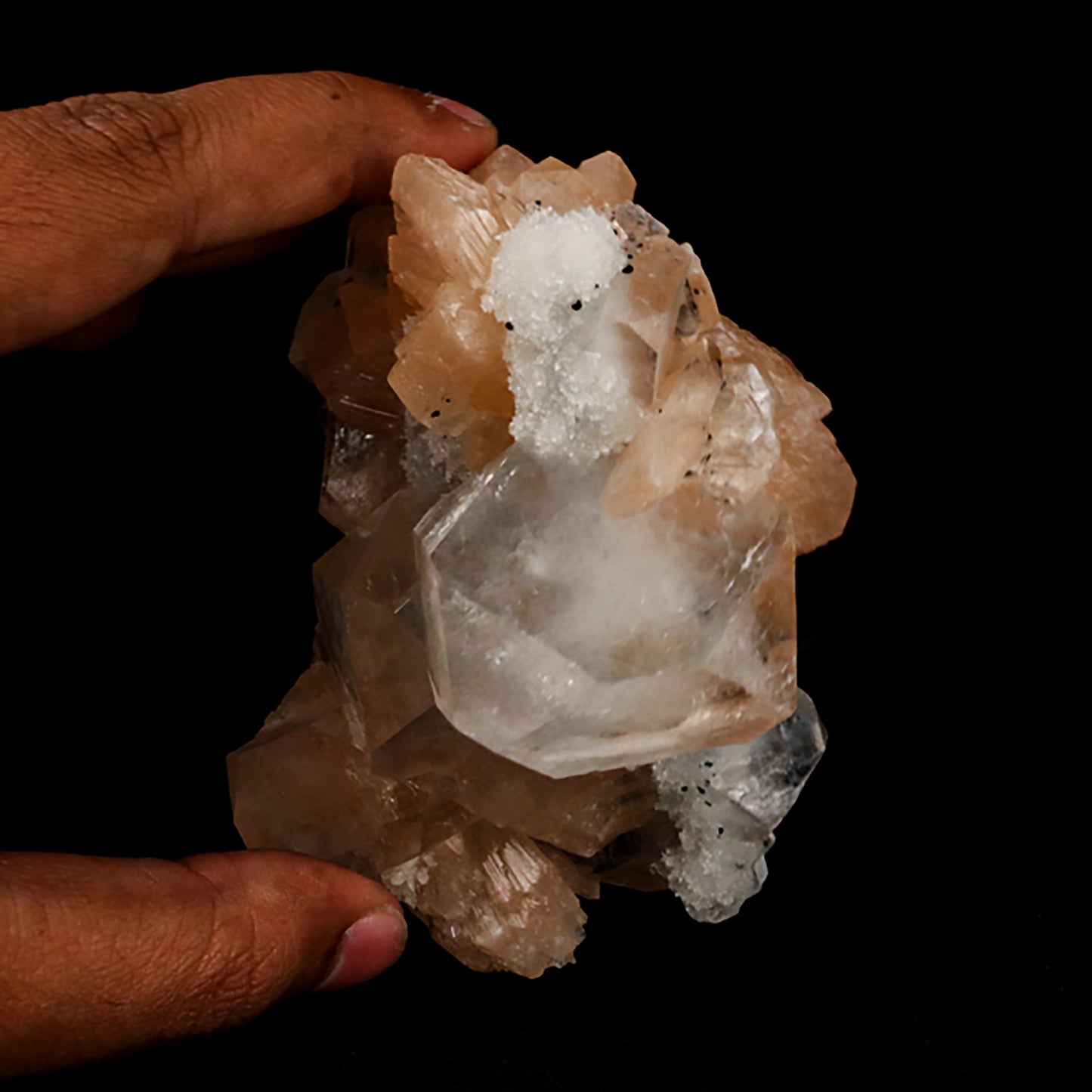 Apophyllite Cube with Stilbite and Chalcedony Natural Mineral Specimen # B 5445 Apophyllite Superb Minerals 