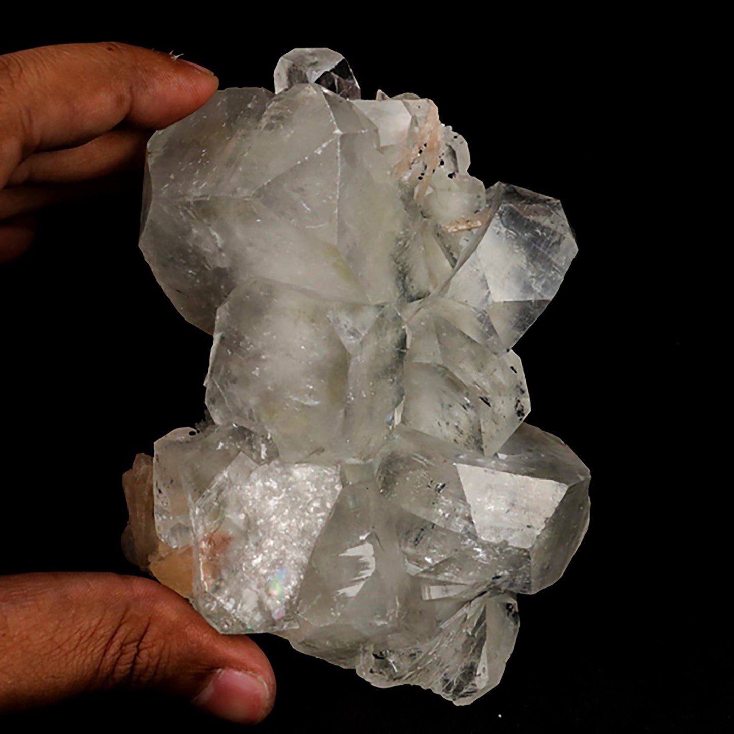 Apophyllite Cube with stilbite and Chalcedony Natural Mineral Specimen # B 5449 apophyllite Superb Minerals 