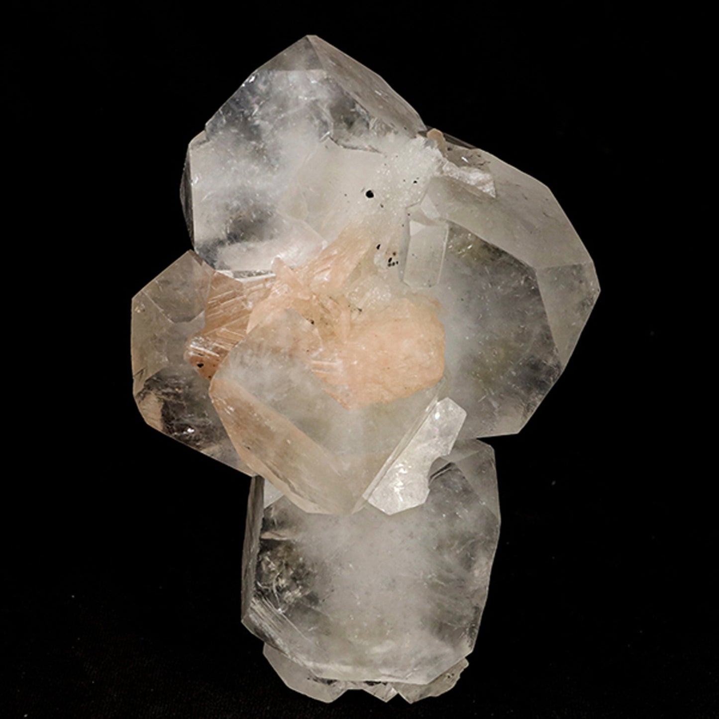 Apophyllite Cube with stilbite and Chalcedony Natural Mineral Specimen # B 5453 Apophylite Superb Minerals 