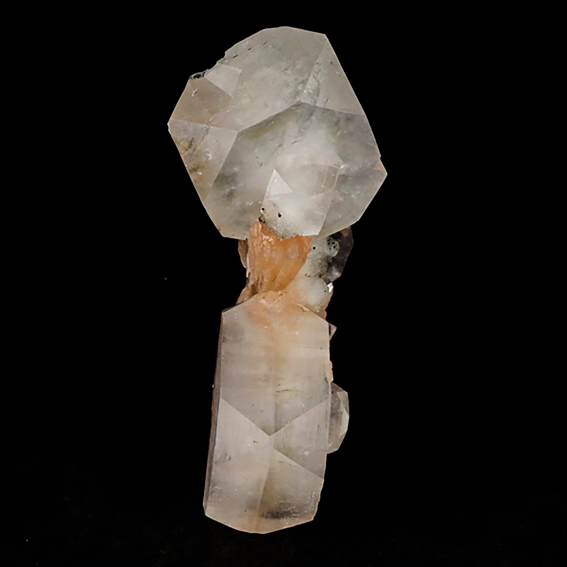 Apophyllite Cube with Stilbite on Chalcedony Natural Mineral Specimen# B 5437 Apophylite Superb Minerals 