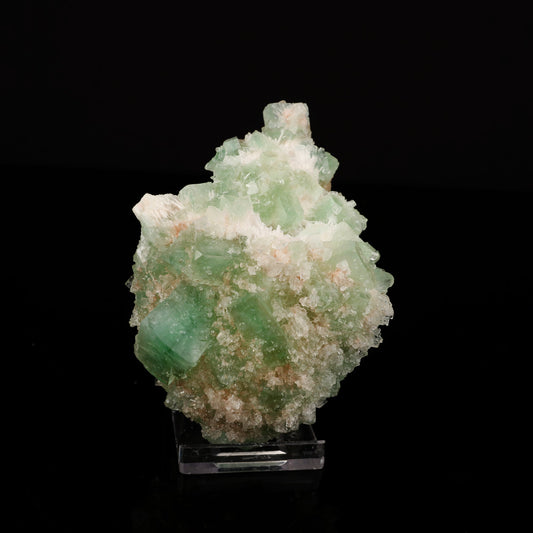 Apophyllite Cubes green Natural Mineral Specimen # B 5549  https://www.superbminerals.us/products/apophyllite-cubes-green-natural-mineral-specimen-b-5549  Features:Primary Mineral(s): ApophylliteSecondary Mineral(s): N/AMatrix: N/ASize : 3 Inch x 4 InchWeight : 271 GmsLocality: Nashik , Maharashtra, India Fluorapophyllite crystals with peach Stilbite crystals on minor matrix from Nashik, excellent grade, sharp, glossy and doubly terminated. 