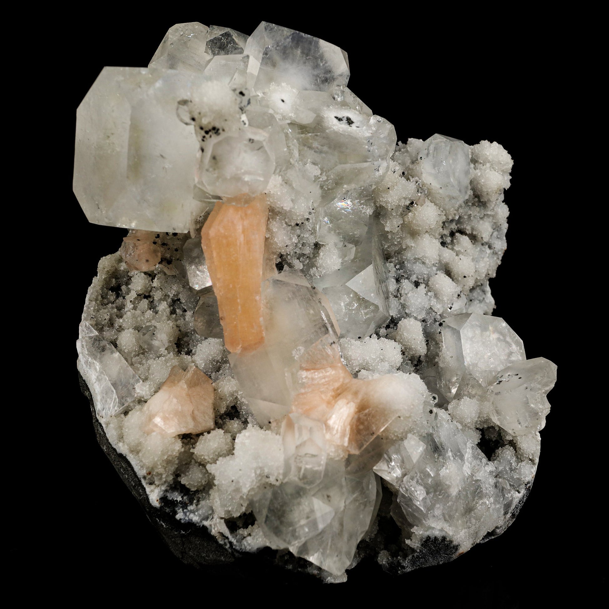 Apophyllite Cubes with Stilbite and Chalcedony Natural Mineral Specimen # B 5512 scolecite Superb Minerals 