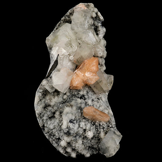 Apophyllite Cubes with stilbite on Chalcedony Natural Mineral Specimen # B 5542 Chalcedony Superb Minerals 