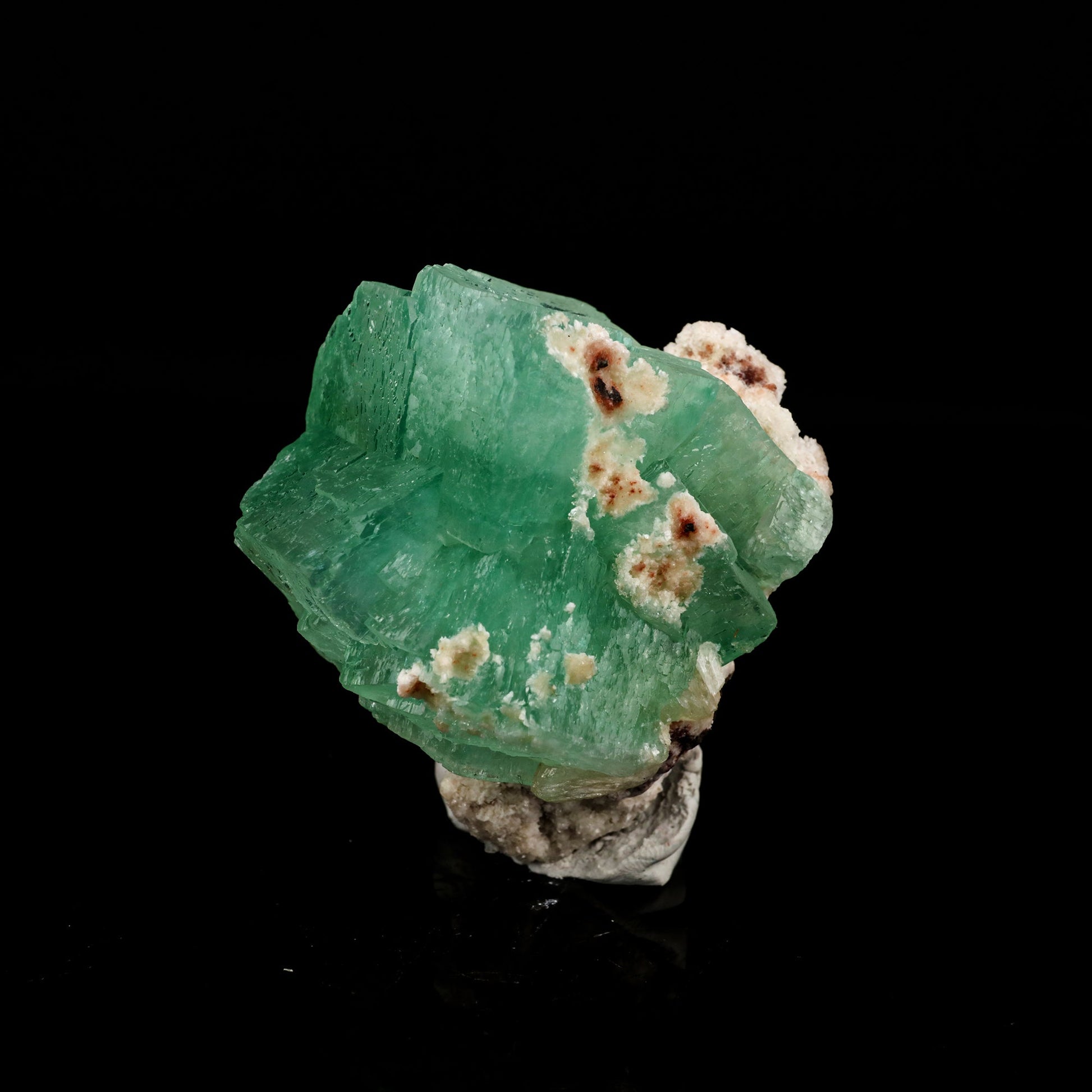 Apophyllite Green Cube on Chalcedony Natural Mineral Specimen # B 6388